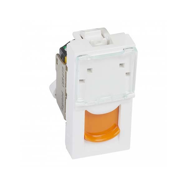 LEGRAND - Data Socket Arteor, RJ45, Cat.6A, UTP, 1 Module, White, Orange Shutter