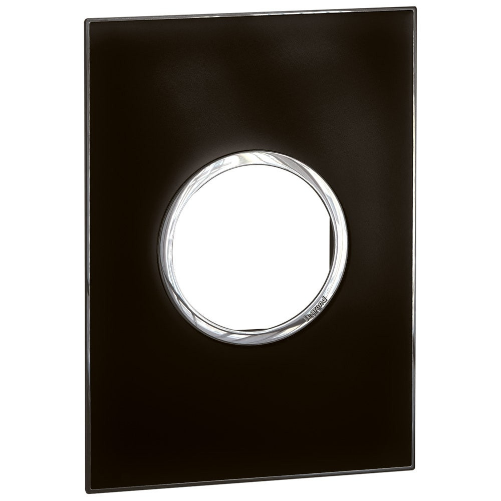 LEGRAND - Plate Arteor, Italian / US Standard, Round, 2 Modules, Mirror Black