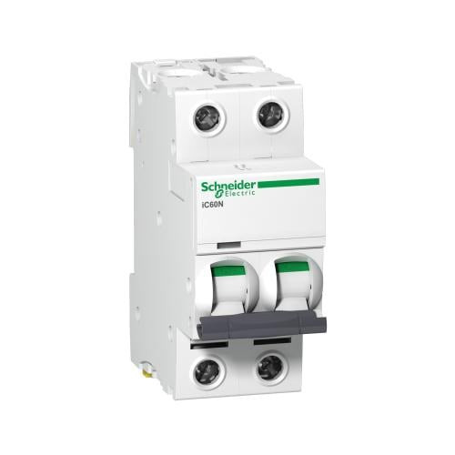Schneider 2-Pole 63A Acti9 iC60N Disbo MCB, C Curve - A9F44263