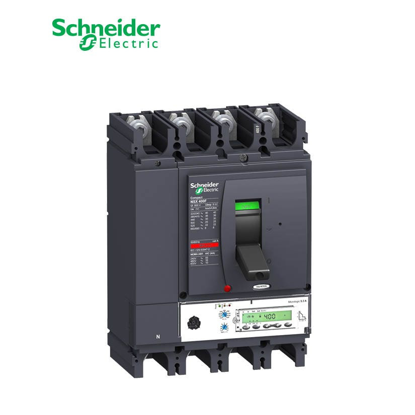 SCHNEIDER - MCCB Breaker, ComPact NSX400H, 4P 4d, 70kA at 415 VAC, MicroLogic 5.3A Trip Unit 400A
