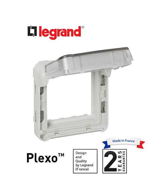 LEGRAND - Support Frame Plexo 55, for Mosaic 2 Mod, IP55, with Smoked Flap