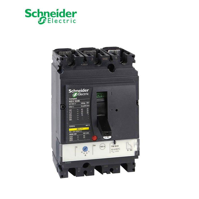 SCHNEIDER - MCCB Breaker, ComPact NSX100H, 3P 3d, 70kA at 415 VAC, TMD Trip Unit 25A
