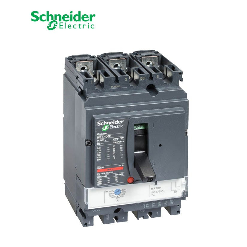 SCHNEIDER - MCCB Breaker, ComPact NSX100N, 3P 3d, 50kA at 415 VAC, MA Trip Unit 25A