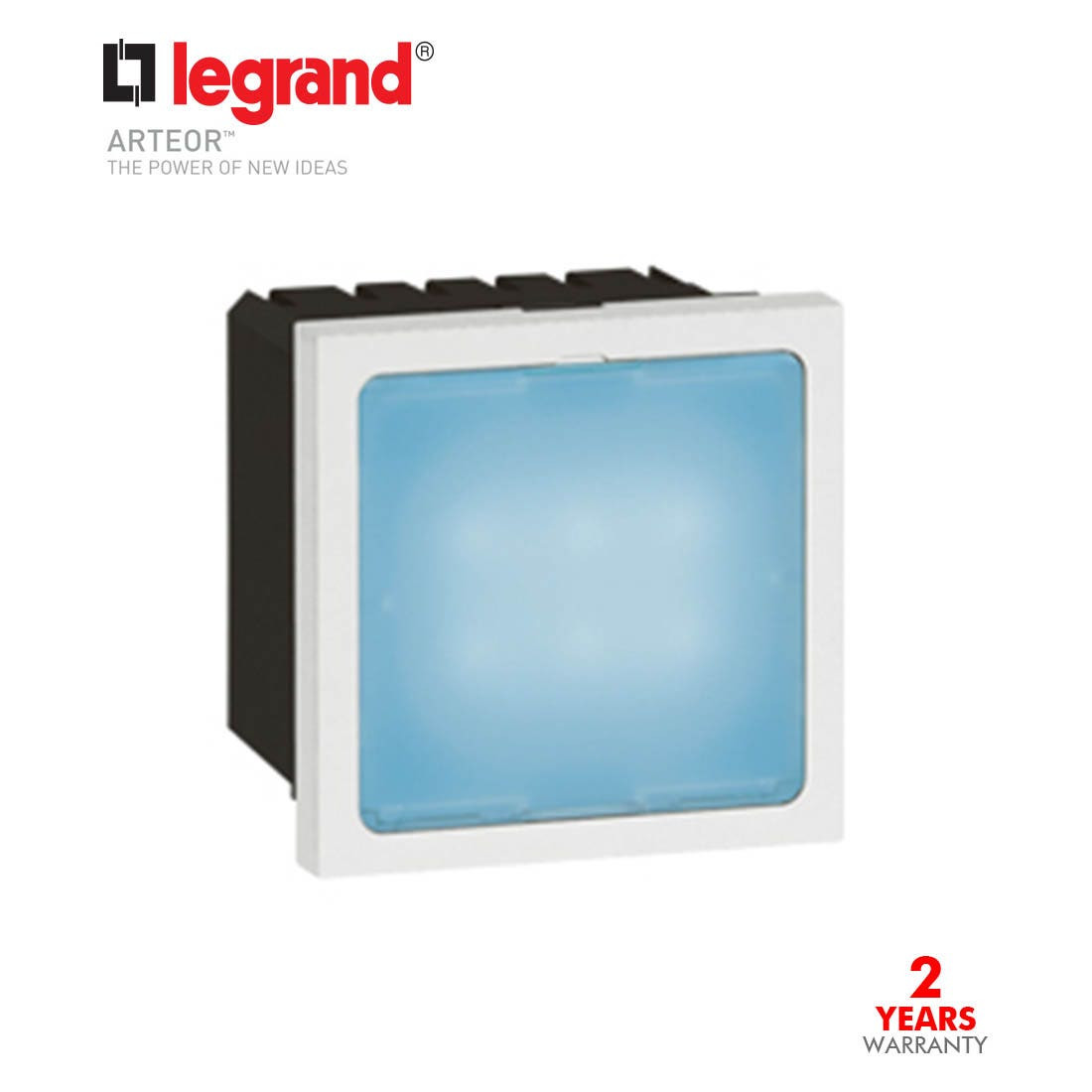 LEGRAND - Illuminated Sign Blue Leds 2Mod, White