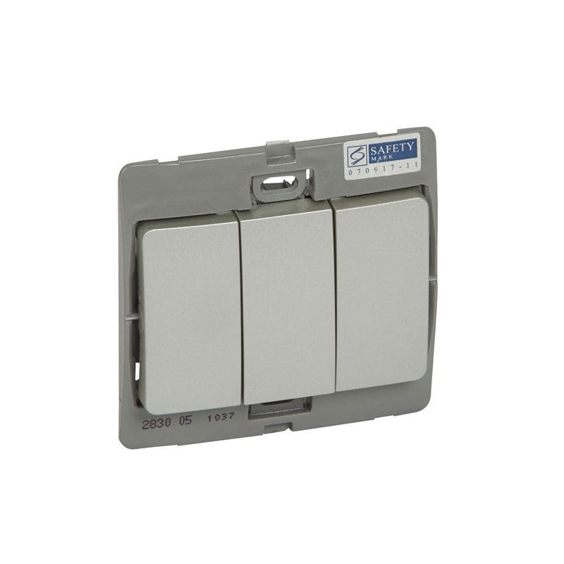 DISCONTINUED LEGRAND - Single Pole Switch Mallia, 3 Gang, 2 Way, 10 AX 250 V~