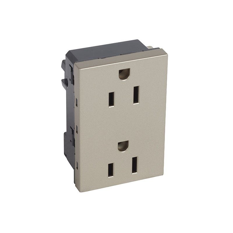 LEGRAND - Socket Outlet Arteor, US, 15A 127V, 2x2P+E, 3 Modules, Champagne