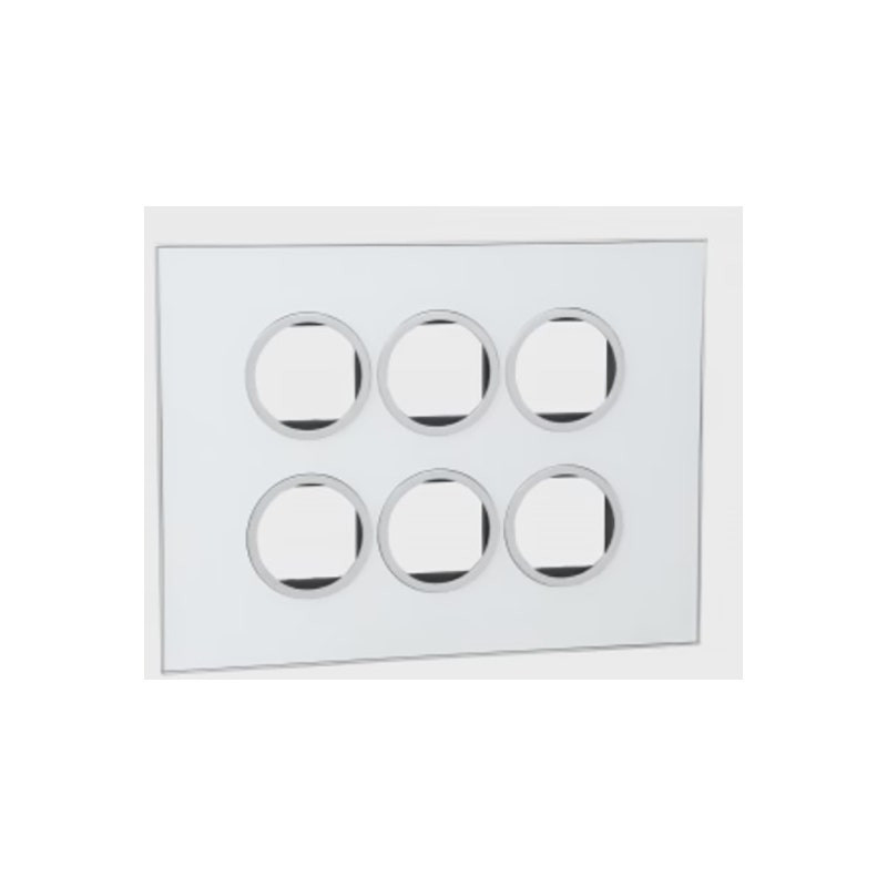 LEGRAND - Cover Plate with Frame Arteor, Indian , 2x6 Modules, Round, Mirror White