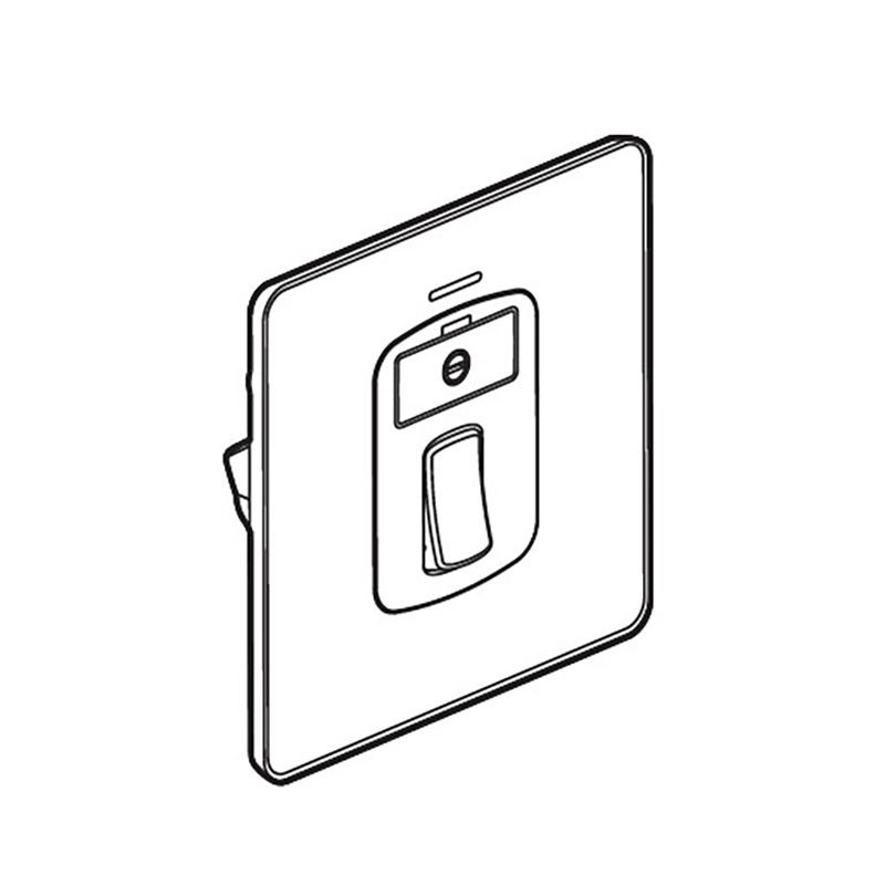 LEGRAND - Double Pole Fused Connection Unit Synergy Sleek, Switched, 13A, 250V, with Blue LED Power Indicator, Polished Stainless Steel