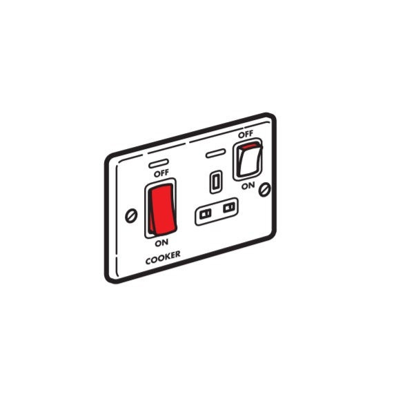 LEGRAND - Cooker Cntrl Unit 250V 45A DP SW+13A Skt w/ Ind, BSS, Authen