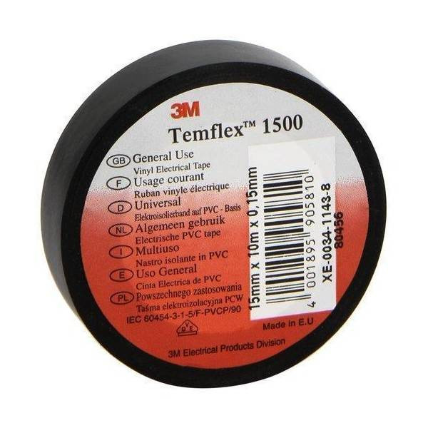 3M Tempflex Black Tape (3/4" x 66 ft)