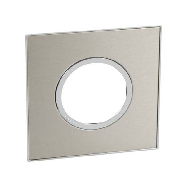 LEGRAND - Plate Arteor, French/German, 1 Gang, Round, 2 Modules, Stainless Steel