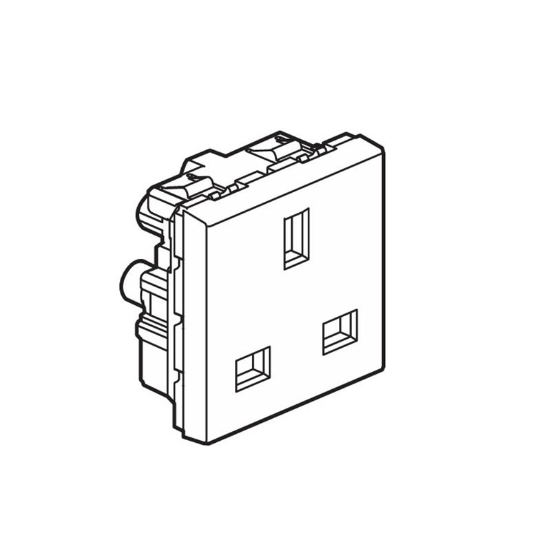 LEGRAND - Socket Outlet Arteor, BS 1363, 13A 250V, 2P+E, 2 Modules, Graphite