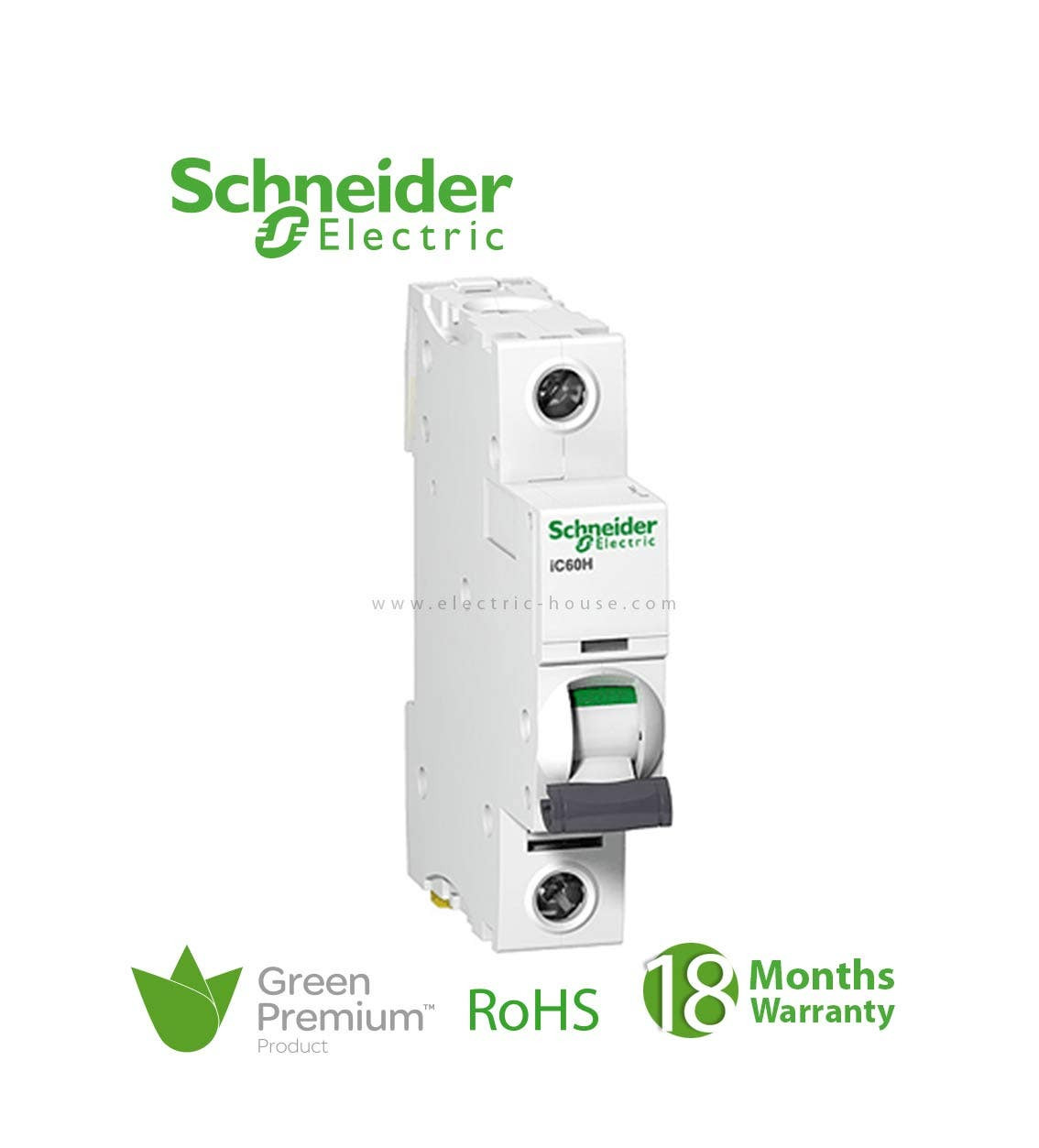 SCHNEIDER - MCB Breaker, Acti9 iC60N, 1P, 16A, C curve 
