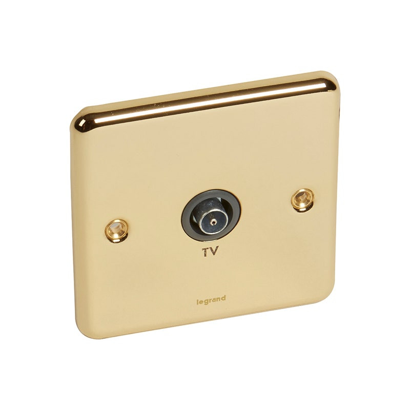 LEGRAND - TV Socket Synergy Authentic, Single, Male, Glossy Gold