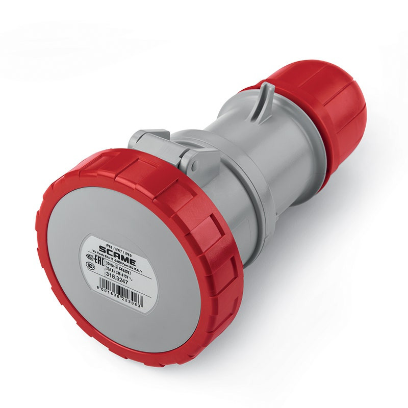 SCAME - Connector, 32A, 3P+N+E, IP66/IP67/IP69, 6H, 346-415V, 50Hz 60Hz, Screw Terminals