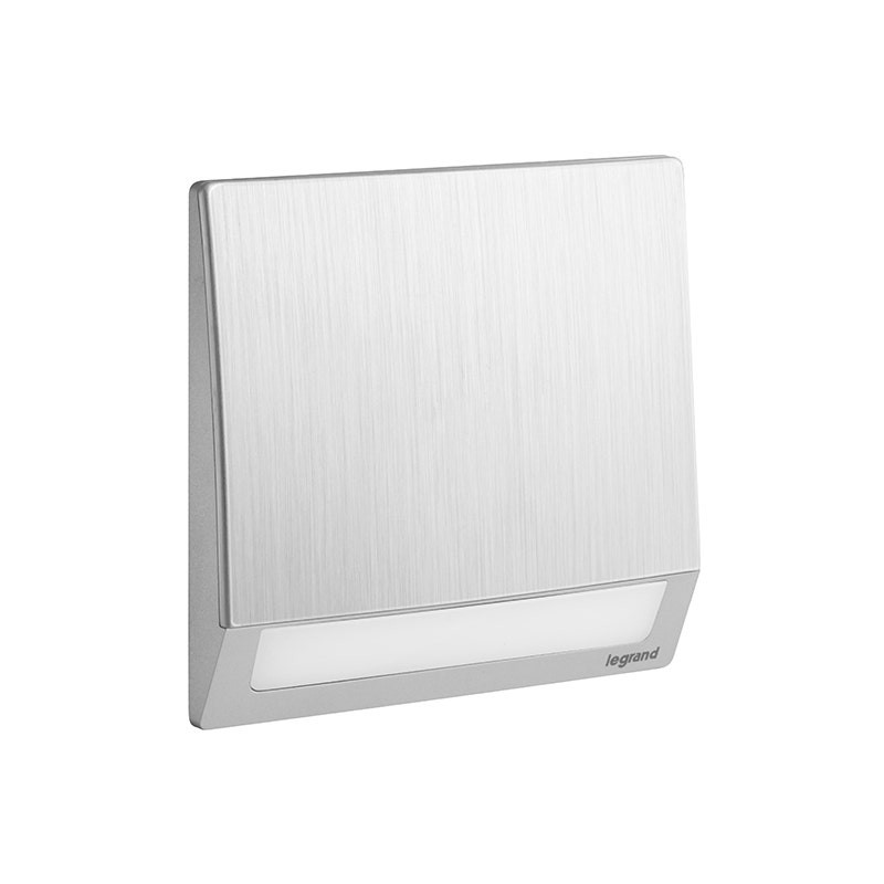 LEGRAND - Step Light Mallia Senses, 1 Gang, 100-250V, 230V, Brushed Aluminium