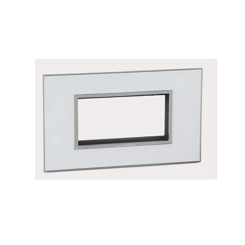 LEGRAND - Cover Plate with Frame Arteor, Indian , 4 Modules, Square, Mirror White