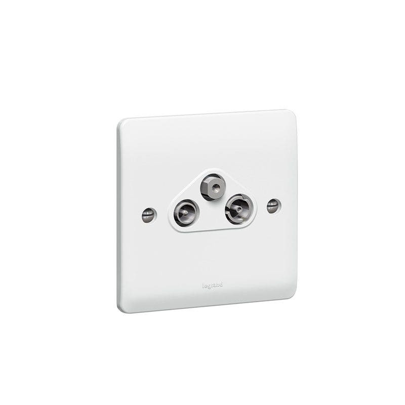 LEGRAND - TV-Fm Skt 'F' Type, Syn.White 