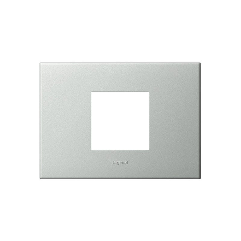 LEGRAND - Plate Arteor, Italian/US, 2 Modules, Square, Pearl Aluminium