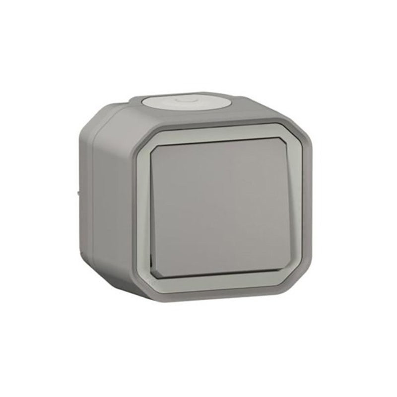 LEGRAND - Switch Plexo, IP55, 1 Gang, 2 Way, 10A, Surface Mounting, Grey