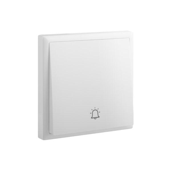 LEGRAND - Push-Button Switch Eloe, 1 Gang, 6A, 250V, with Bell Sign, White