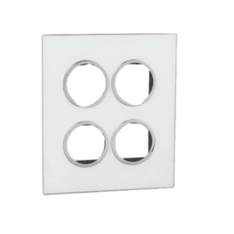LEGRAND - Cover Plate with Frame Arteor, Indian , 2x4 Modules, Round, Mirror White