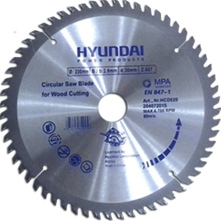 Wood Saw Disc | Hyundai - 230 x 30 mm 60 Tooth HCD020 Hyundai Wood Saw Disc