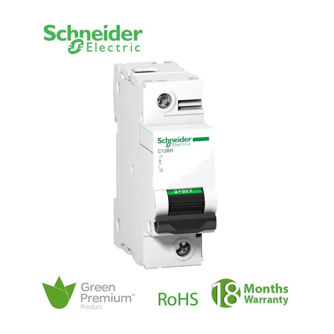 SCHNEIDER - MCB Breaker, Acti9 C120H, 1P, 80A, D curve