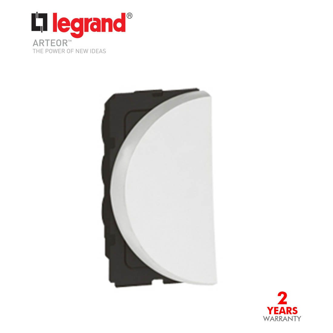 LEGRAND - 2-Way Switch Arteor, 10 AX 250 V~, Round, 1 Left Modules, White