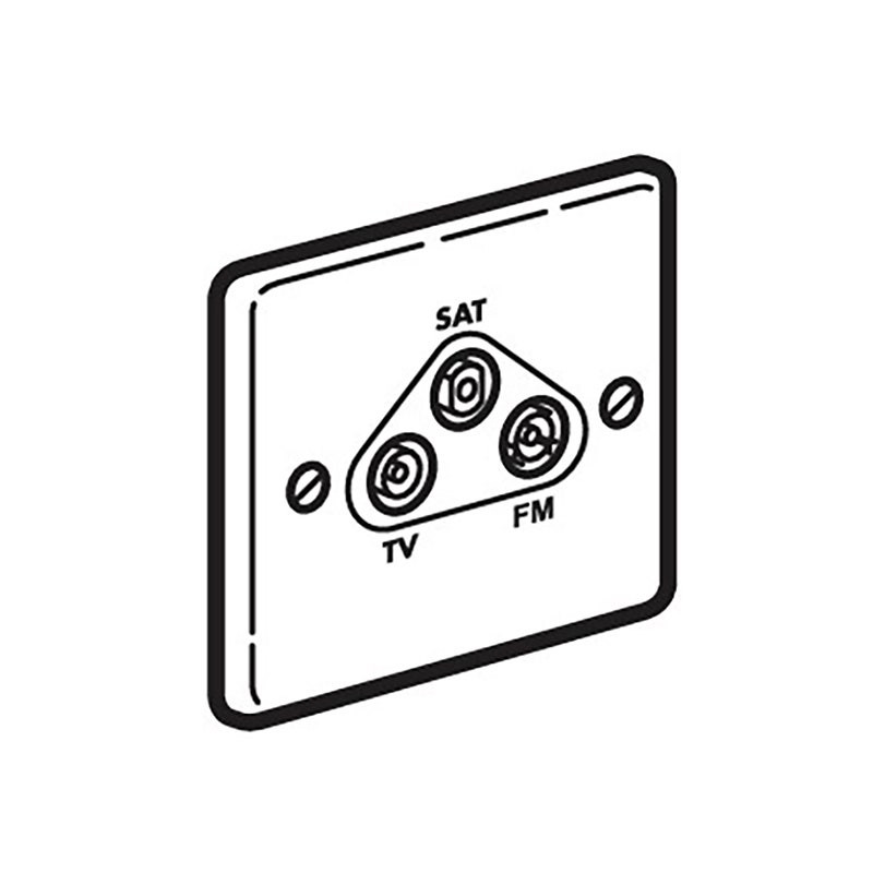 LEGRAND - TV-R-SAT Socket Synergy Authentic, Polished Stainless Steel