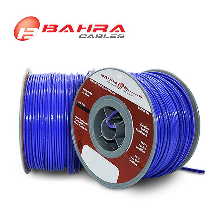 بحرة - سلك كهربائي نحاس - المواصفات الأمريكية - THHN - مقاس 14 AWG - أزرق - 600 فولت - 152.44 متر