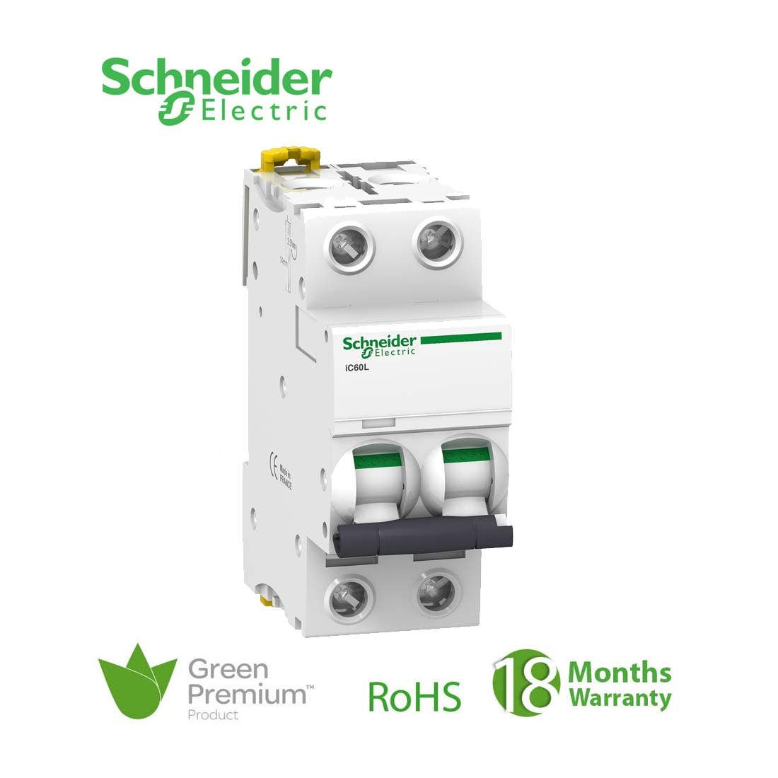 SCHNEIDER - MCB Breaker, Acti9 iC60L, 2P, 10A, B curve