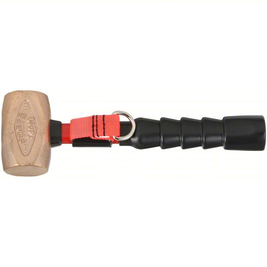 Non-Sparking Engineering Hammer, Fiberglass Handle, 2 1/2 lb Head Weight, 1 3/4 inch Dia, 14 inch Overall Length