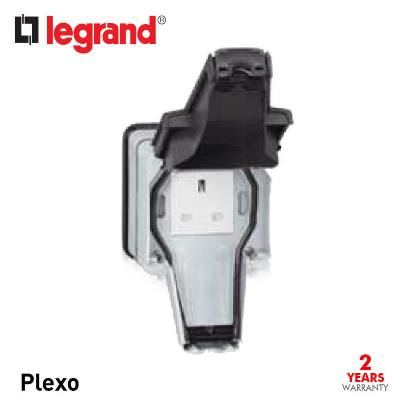 LEGRAND - Socket Outlet Plexo 66, 1 Gang Unswitched, Moulded Plug, 13 A 250 V~