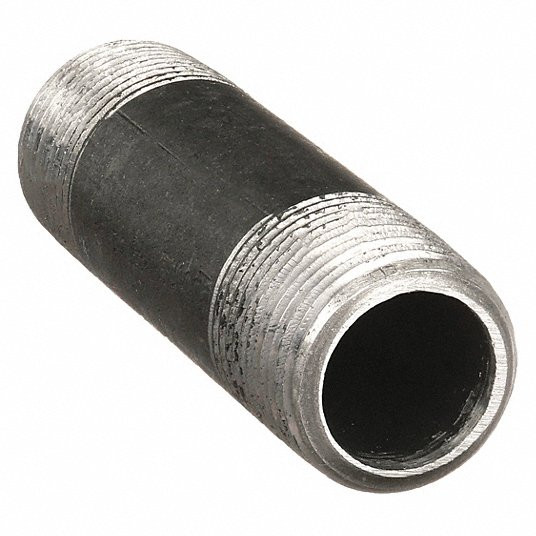Nipple: 1 1/2Inch, Male, NPT, Grade B Steel, 3Inch L, Threaded on Both Ends