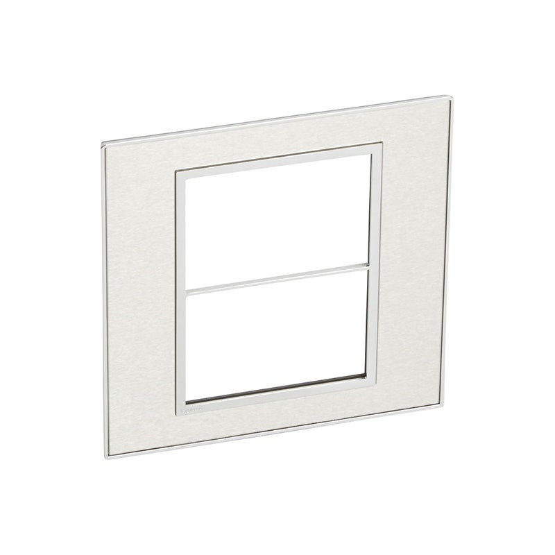LEGRAND - Plate Arteor, Italian/US, 2x3 Modules, Square, 4''x4'', Horizontal/Vertical, Stainless Steel
