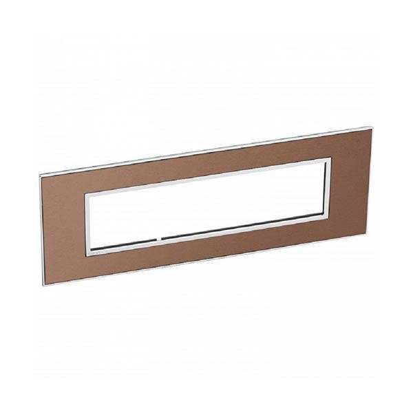 LEGRAND - Plate Arteor, BS, Square, 8 Modules, Brushed Metal Pink Champagne