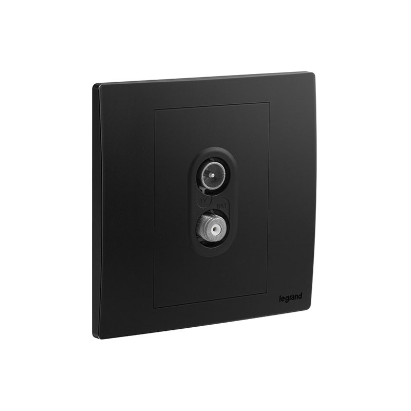 LEGRAND - TV-SAT Socket Outlet Mallia Senses, 1 Gang, Matt Black