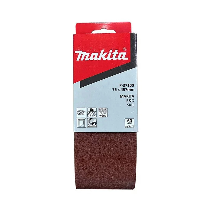 Abrasive Belt Sander, 457 mm Length x 76 mm Width, Grit 60, Pack of 5