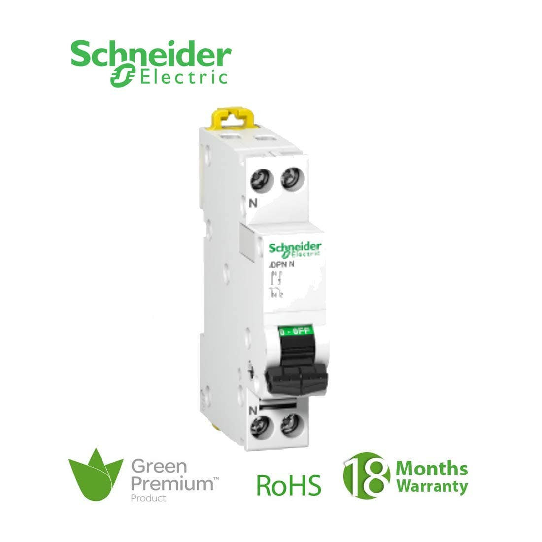 SCHNEIDER - MCB Breaker, Acti9 iDPN N, 1P + N, 20A, C curve