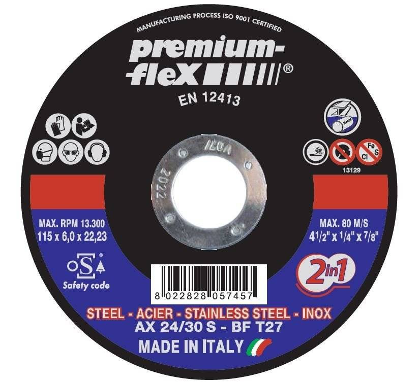 Iron and Stainless Steel Grinding Stone - 4" 100*6*16 mm