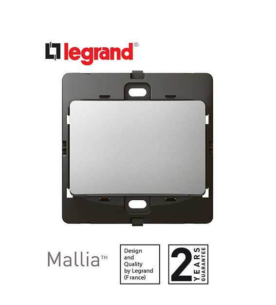 DISCONTINUED LEGRAND - Single Pole Switch Mallia, 1 Gang, 1 Way, 10 AX, 250 V~, Silver