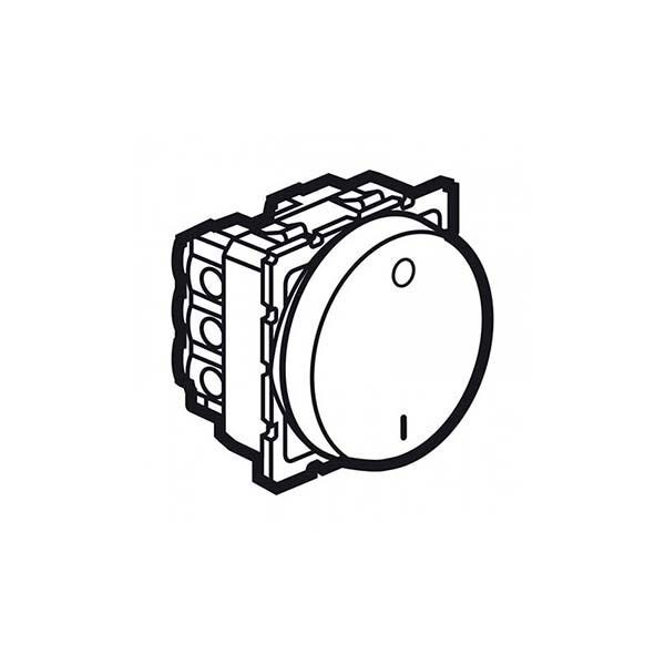 LEGRAND - 2-Way Double Pole Switch Arteor, 20A, Round, 2 Modules, Magnesium