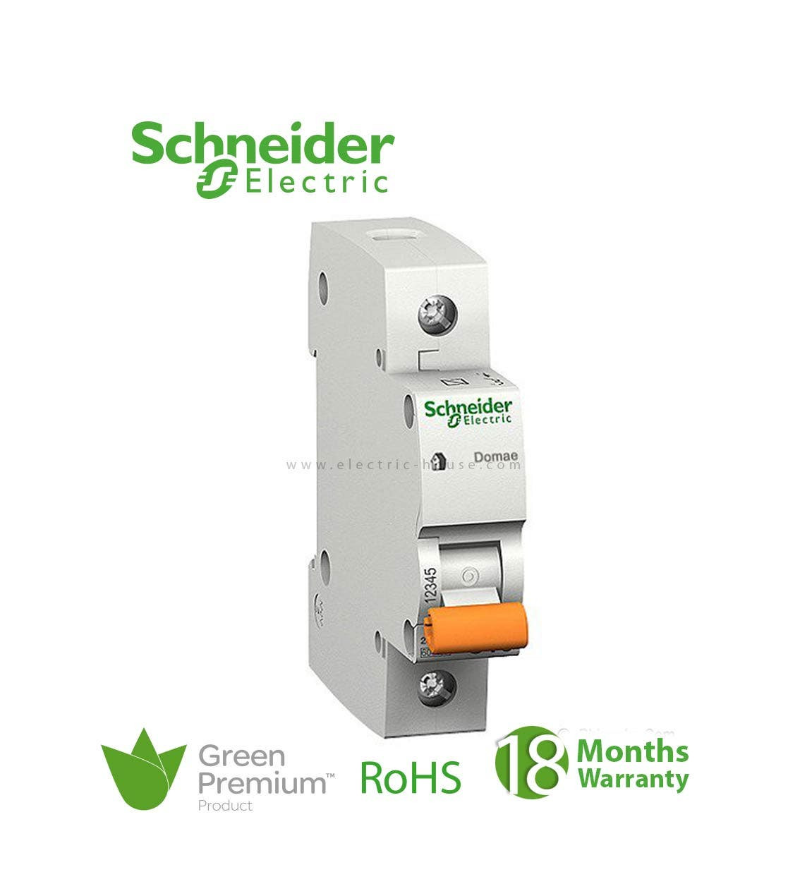 SCHNEIDER - MCB Breaker, Domae, 1P, 25A, C curve, 6000A