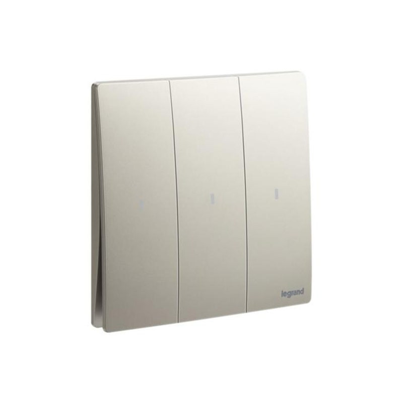 ليجراند - مفتاح الإضاءة Mallia Senses، 3 مفاتيح، خط 2، 16 AX، 250V، Champagne
