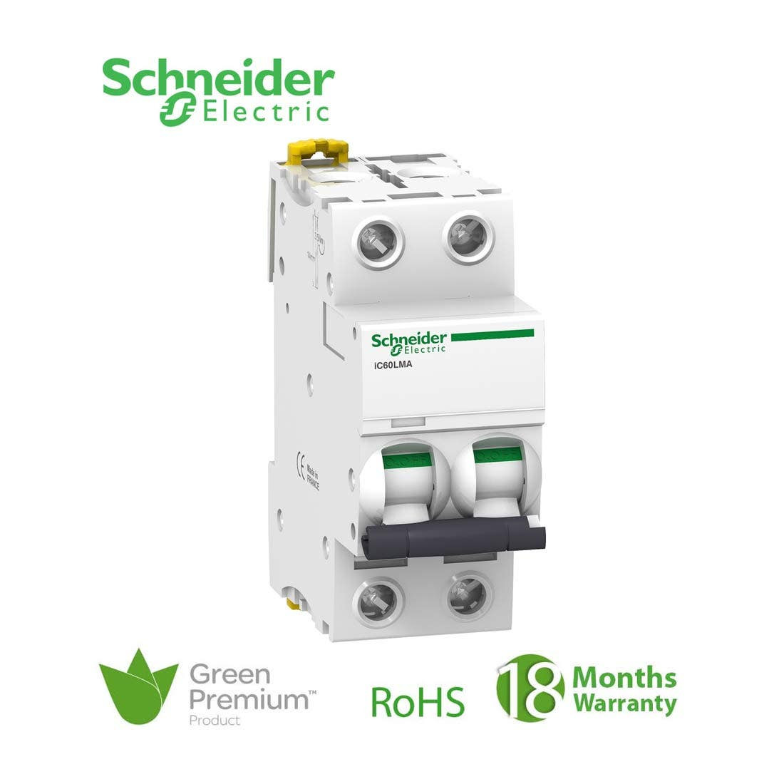 SCHNEIDER - MCB Breaker, Acti9 iC60L, 2P, 10A, MA curve