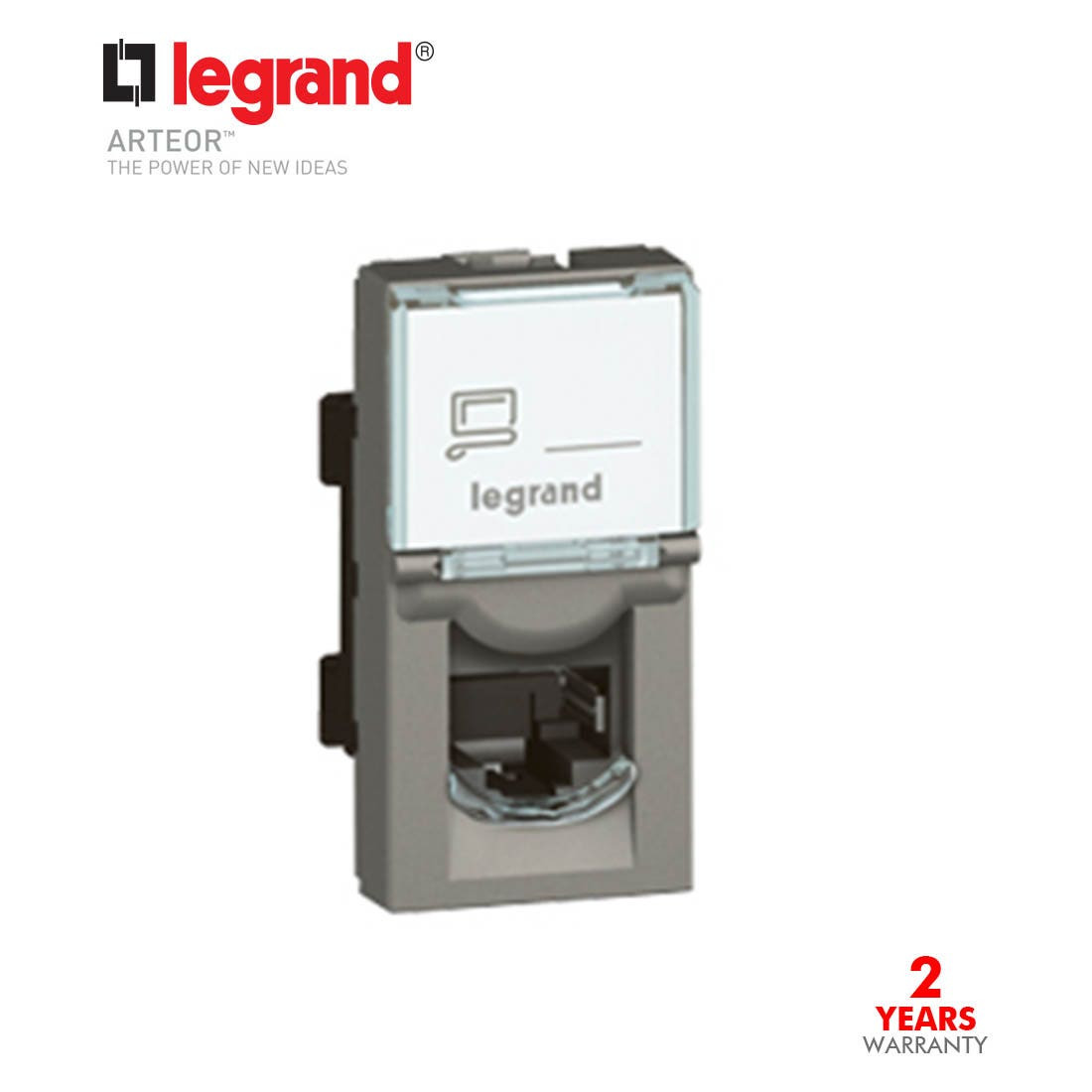 LEGRAND - Data Socket RJ 45 Cat 5E FTP 1Mod, Magnes Arteor