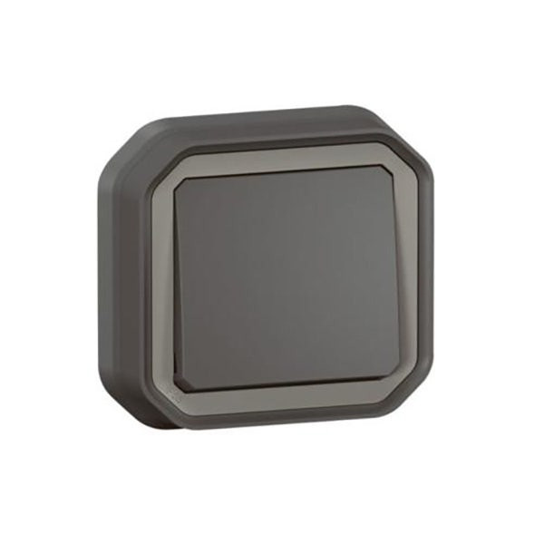 LEGRAND - Switch Plexo, IP55, 1 Gang, 2 Way, 10A, Flush Mounting, Anthracite