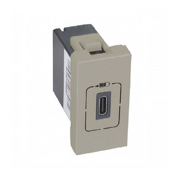 LEGRAND - Charging Socket Arteor, USB Type-C, 1.5A/7.5 W, 5V, 1 Module, Champagne