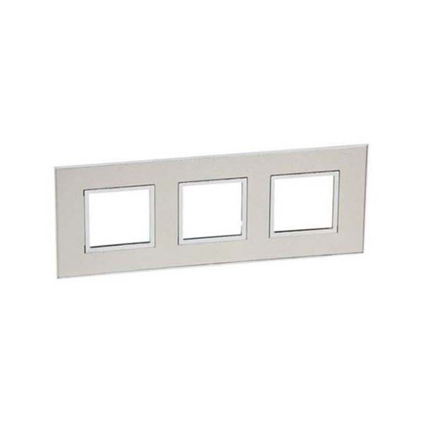 LEGRAND - Plate Arteor, French/German, Square, 3x2 Modules, Stainless Steel